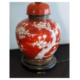 Pair of Orange Asian Inspired Table Lamps