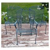 Three Metal Patio Chairs