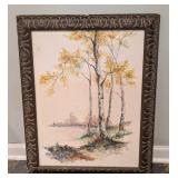 Framed Watercolor Painting by Hunter