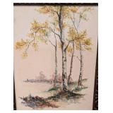 Framed Watercolor Painting by Hunter