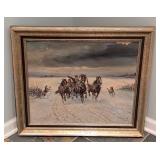 Framed Vintage Oil Painting by Athanas Scheloumoff