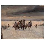 Framed Vintage Oil Painting by Athanas Scheloumoff