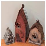 Three Decorative Birdhouses