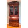 Antique Eastlake Walnut and Burl Wood Display Cabinet Secretary