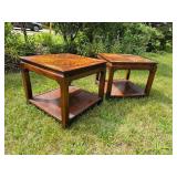 Handsome Hammary Chinoiserie Furniture End Tables