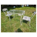 Vintage Steel Bistro Table & Chairs