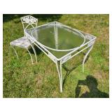 Vintage Steel Bistro Table & Chairs