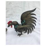 Fighting Roosters Cast Bronze Figures