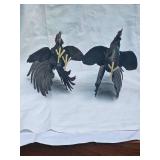 Fighting Roosters Cast Bronze Figures