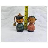 Vintage Kokeshi Doll Pair