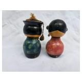 Vintage Kokeshi Doll Pair