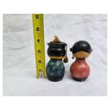 Vintage Kokeshi Doll Pair