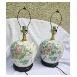 Vintage Chinoiserie Lamp Pair