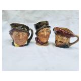 Vintage 40s Stamp Royal Dalton Mugs Paddy Toby, Sam Weller, Drake Characters