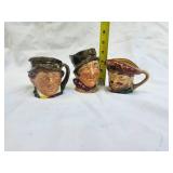 Vintage 40s Stamp Royal Dalton Mugs Paddy Toby, Sam Weller, Drake Characters