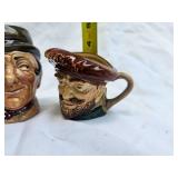 Vintage 40s Stamp Royal Dalton Mugs Paddy Toby, Sam Weller, Drake Characters