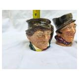 Vintage 40s Stamp Royal Dalton Mugs Paddy Toby, Sam Weller, Drake Characters