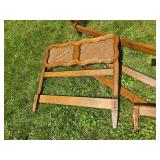 Vintage Twin Beds Cane Back Headboard
