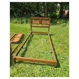 Vintage Twin Beds Cane Back Headboard