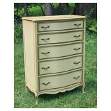 Vintage Provincial Drexel Five Drawer Highboy