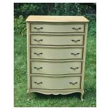 Vintage Provincial Drexel Five Drawer Highboy