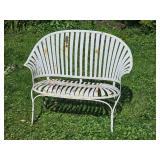 Flared Back Spring Steel Garden Bench