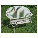 Flared Back Spring Steel Garden Bench