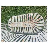 Flared Back Spring Steel Garden Bench