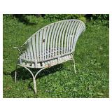 Flared Back Spring Steel Garden Bench