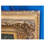 Vintage Oil Painting English Shepard Elaborate Frame