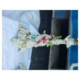 Antique German Meissen Porcelain Candelabra and Converted Lamp
