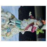 Antique German Meissen Porcelain Candelabra and Converted Lamp