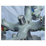 Antique German Meissen Porcelain Candelabra and Converted Lamp
