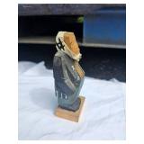 Vintage Mountain Rice Field Worker Carved Japanese Pine Figure