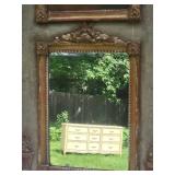Antique Louis XVI French Gilt Mirror with Hanpainted Portraiture Inlay