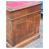 Gorgeous Vintage Mahogany Campaign Desk with Leather Surface Inserts