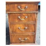 Gorgeous Vintage Mahogany Campaign Desk with Leather Surface Inserts