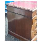 Gorgeous Vintage Mahogany Campaign Desk with Leather Surface Inserts