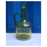 MCM Fine Studio Art Glass Carafe - Green Handled