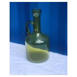 MCM Fine Studio Art Glass Carafe - Green Handled