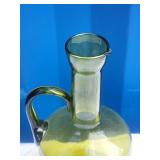 MCM Fine Studio Art Glass Carafe - Green Handled