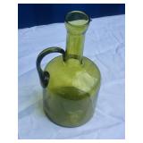 MCM Fine Studio Art Glass Carafe - Green Handled