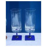 Vibrant MCM Vintage Glasses with  Vibrant Colored Stems - (4)