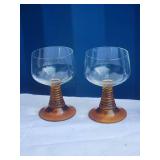 Vibrant MCM Vintage Glasses with  Vibrant Colored Stems - (4)