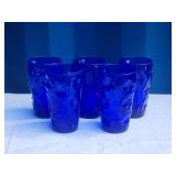 Amazing MCM Vintage Cobalt Blue Water Glass Set - (5)