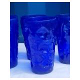 Amazing MCM Vintage Cobalt Blue Water Glass Set - (5)
