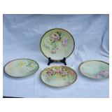 Antique Handpainted Italian Floral Plate Set - (4) - Richard-Ginori - (Ginori1975)