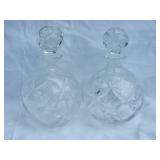Vintage Crystal Decanter Pair - Unmarked