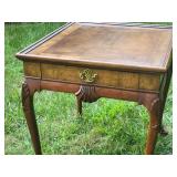 Vintage Baker Furniture - Elegant Carved Mahogany Scalloped Side Table Pair