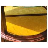 Antique Italian Louis XV Style Marquetry Inlaid Mahogany Vitrine Display Cabinet